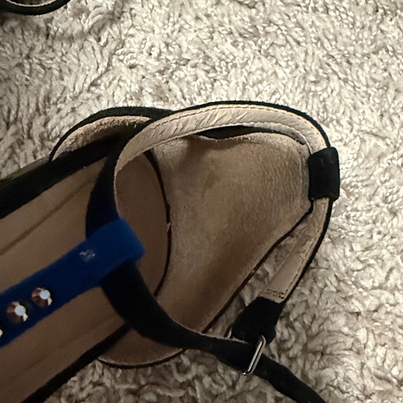 Zara Black and Blue Embellished Sandals - Picture 4 of 6
